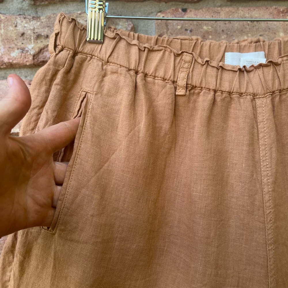 C And C California Large Rust Brown 100% Linen Pu… - image 2